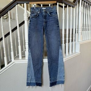 Zara Patch Wide Leg Jeans